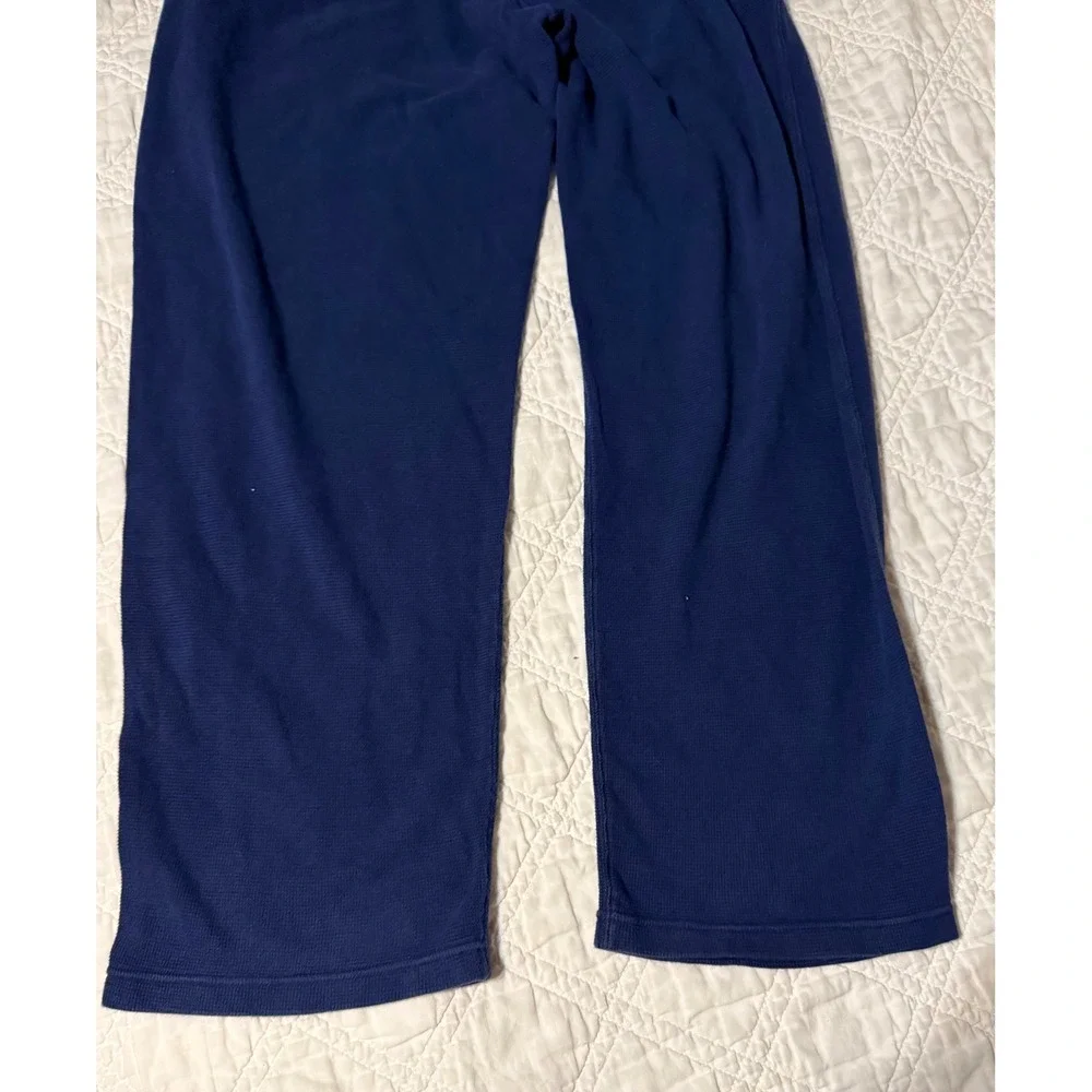 Polo Ralph Lauren Mens Navy Blue Waffle Knit Thermal Lounge Sleep Pants Large
